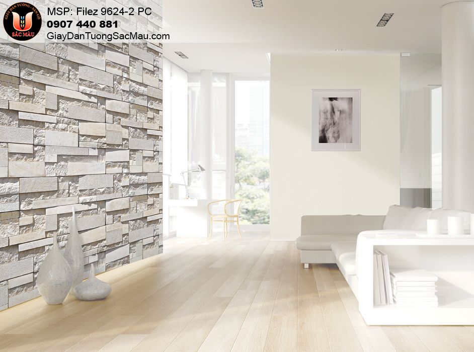 giấy dán tường giả đá