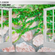 Tranh dán tường cửa sổ 3D - Tranh dán tường 3D