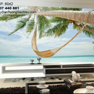 Tranh dán tường 3D - Tranh dán tường 3D bãi biển
